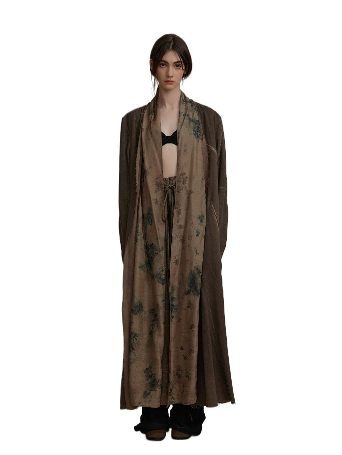 Brown Ancient Jacquard Long Robe