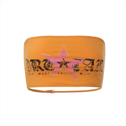 Punk Graphic Strapless Bustier