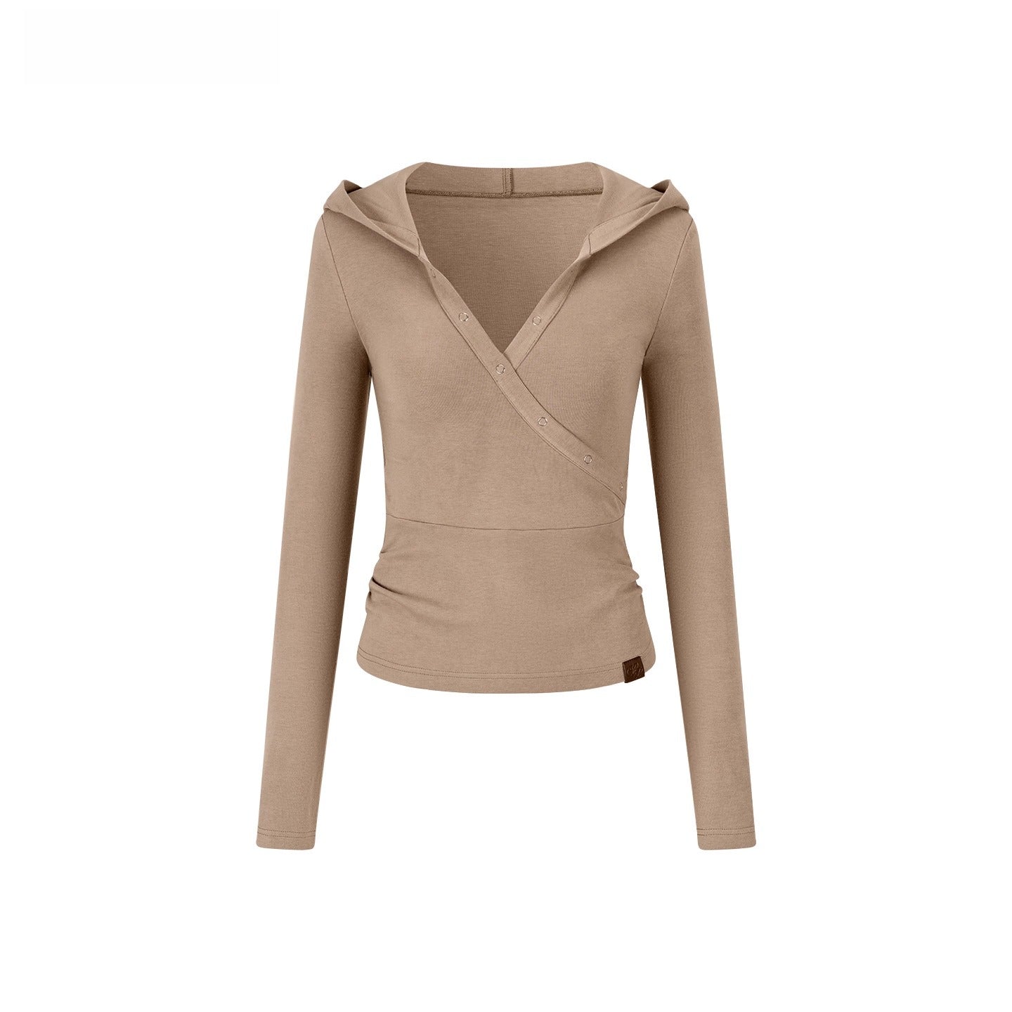 Crossover Hooded Slim-Fit Knit Sweater