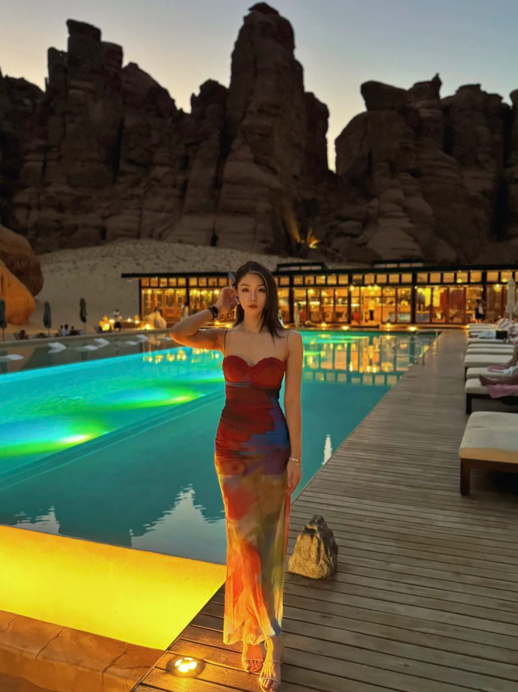 Fake Two Fishbone Slim Fit Dress