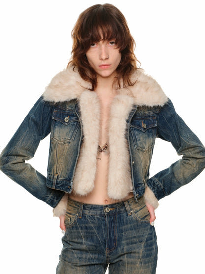 Denim Patchwork Removable Lined Jacket