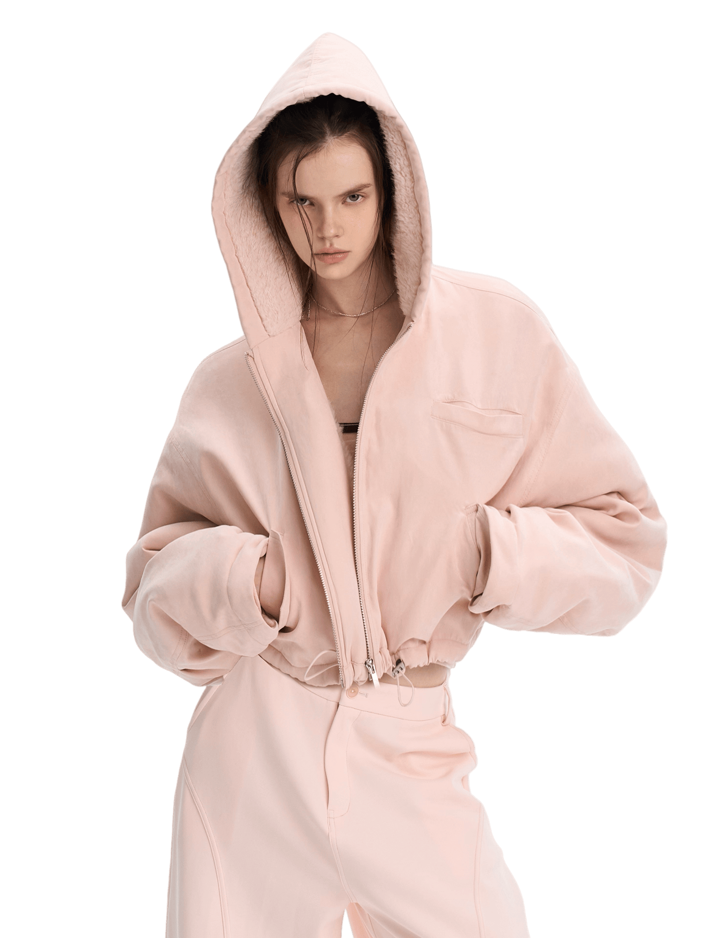 Retro Eco Faux-Fur Cropped Hooded Parka