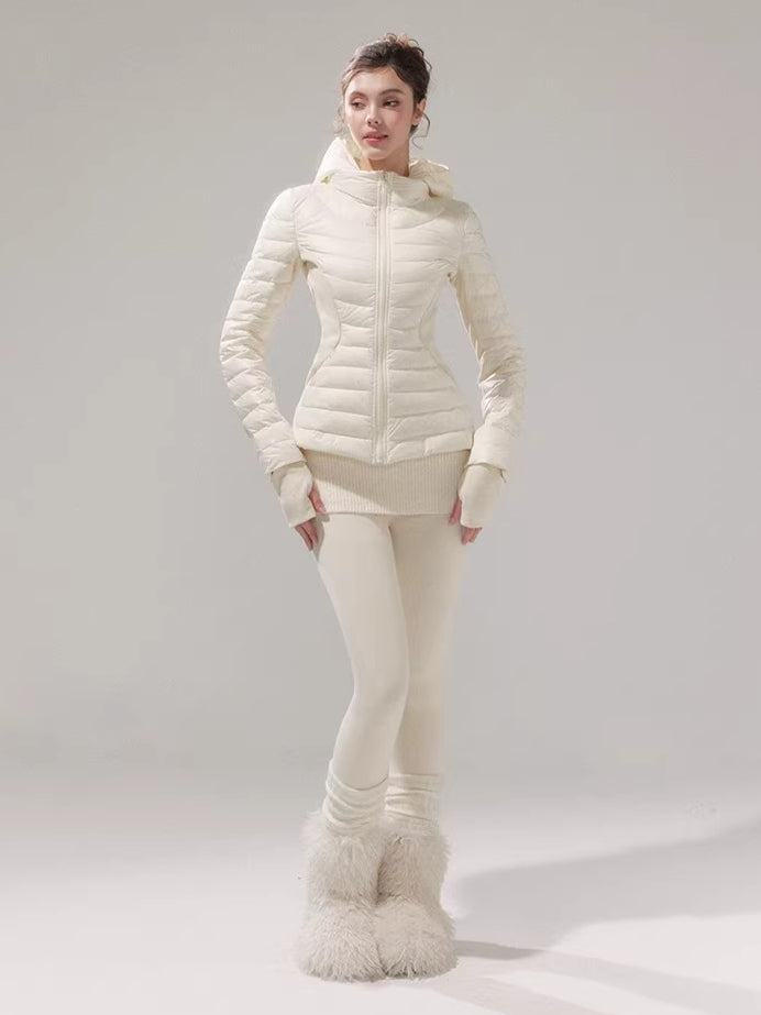 Lightweight 90% Down Quilted Stand-Collar Coat