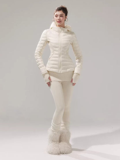 Lightweight 90% Down Quilted Stand-Collar Coat