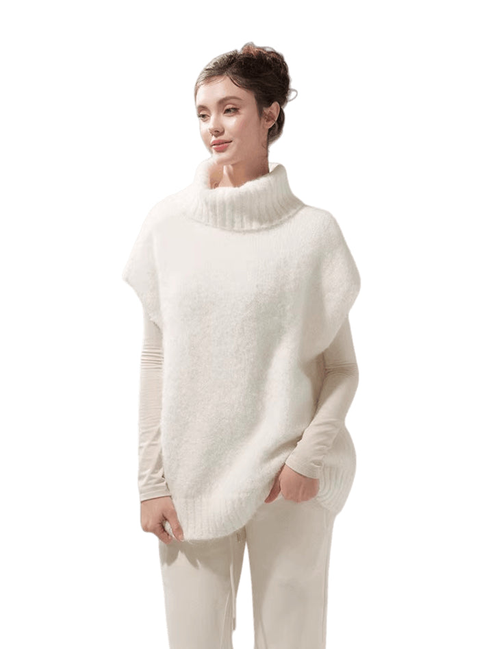 High-Neck Oversized Knit Pullover Turtleneck