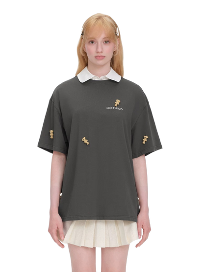 Mini Flocked Bear Oversized T-shirt