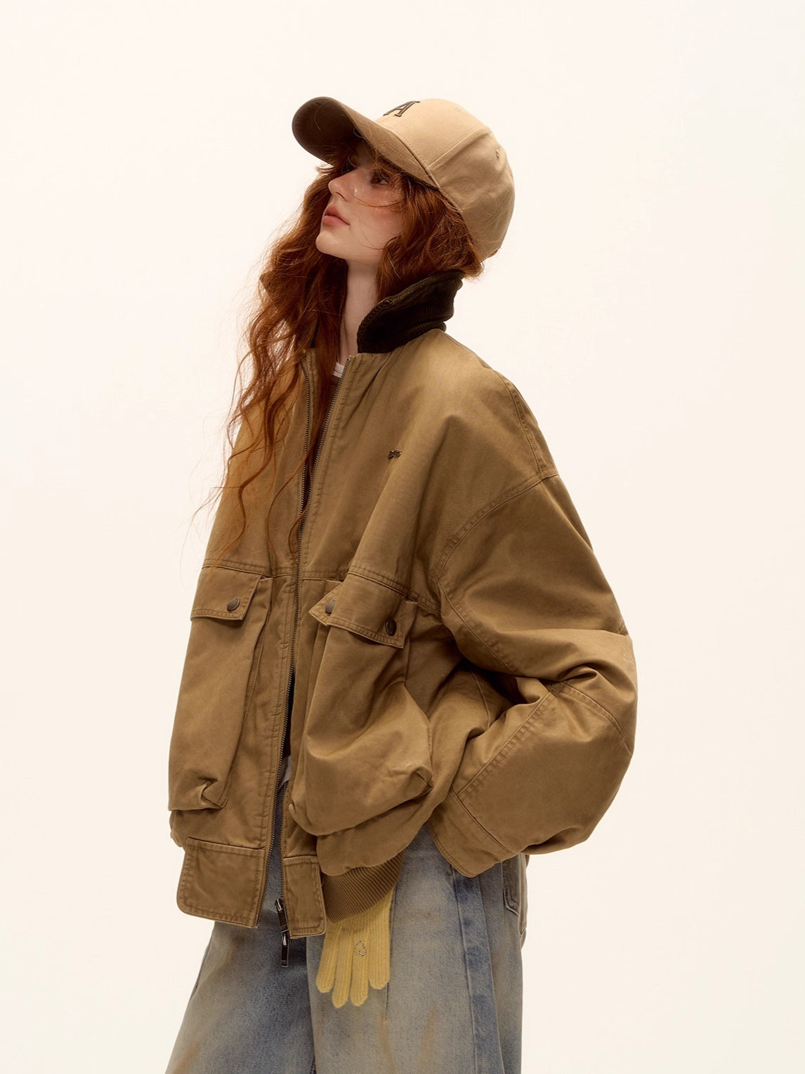 Asgony Retro Contrast Lettering Baseball Cap