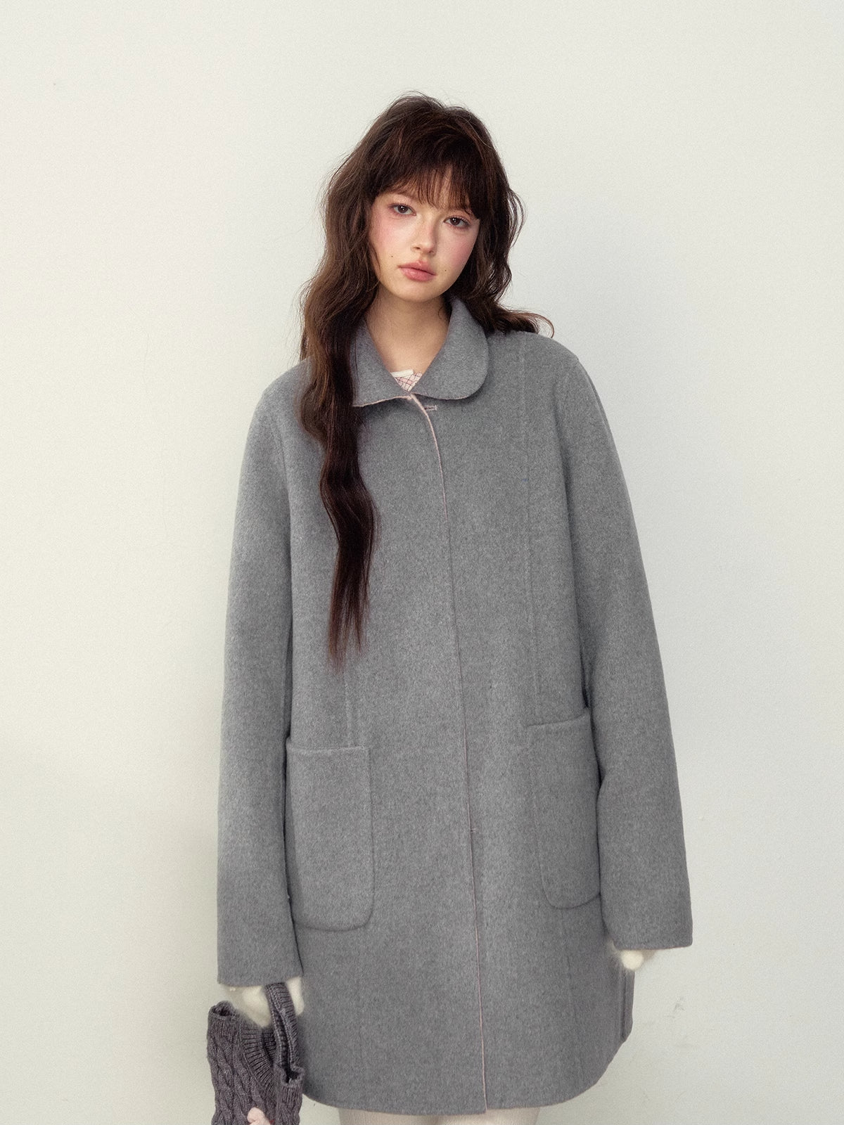 Dual-Sided Wool Doll Collar Coat