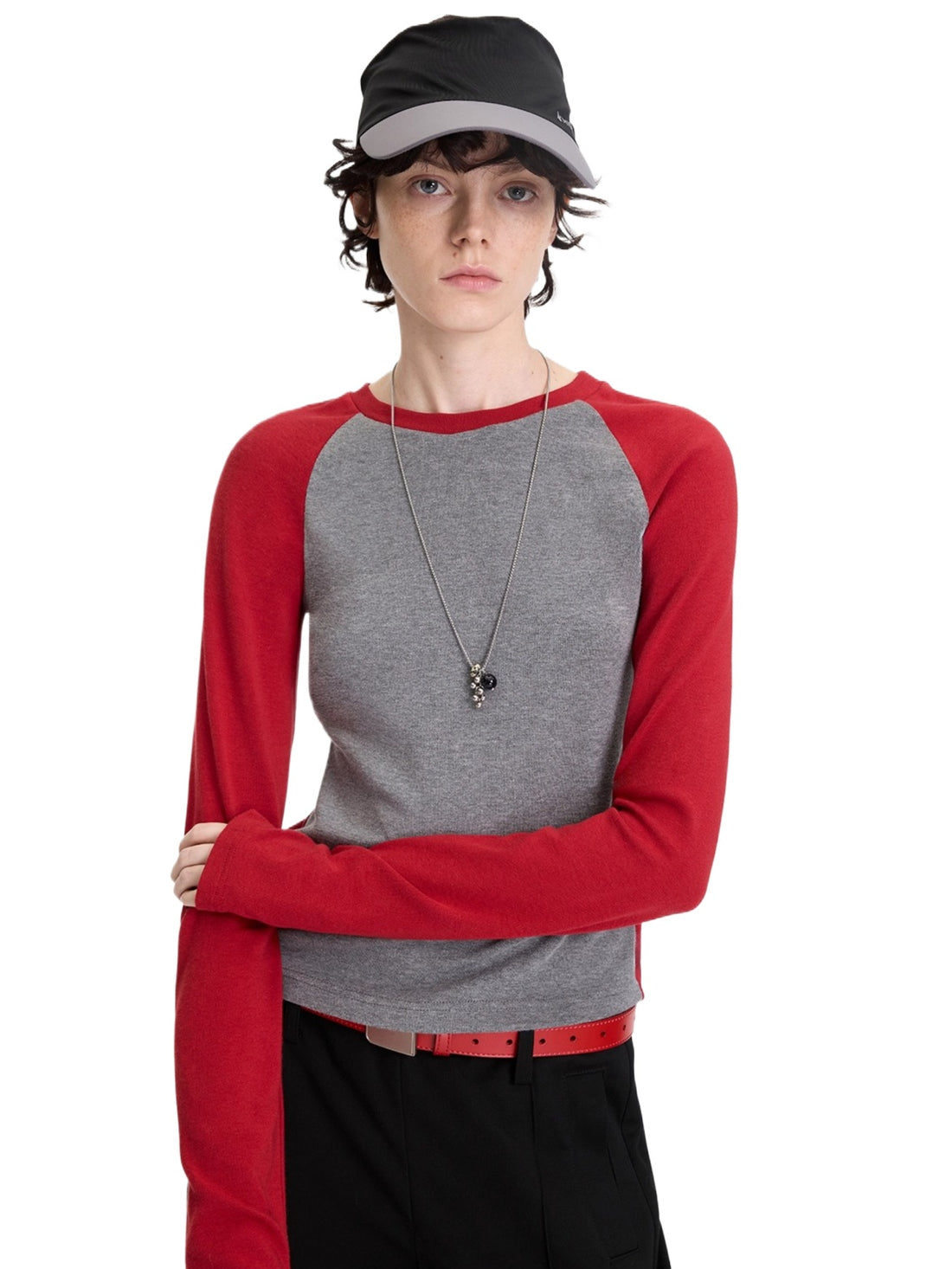 Contrast Raglan Slim-Fit Long-Sleeve Tee