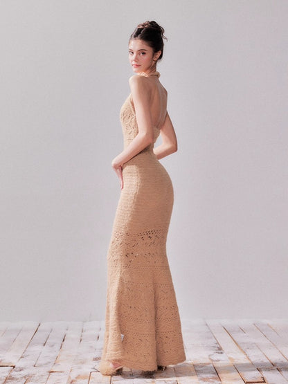 Amber Glow Knit Cardigan &amp; Mermaid Dress Set