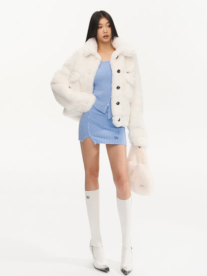 Loose Fit Casual Faux Fur Jacket