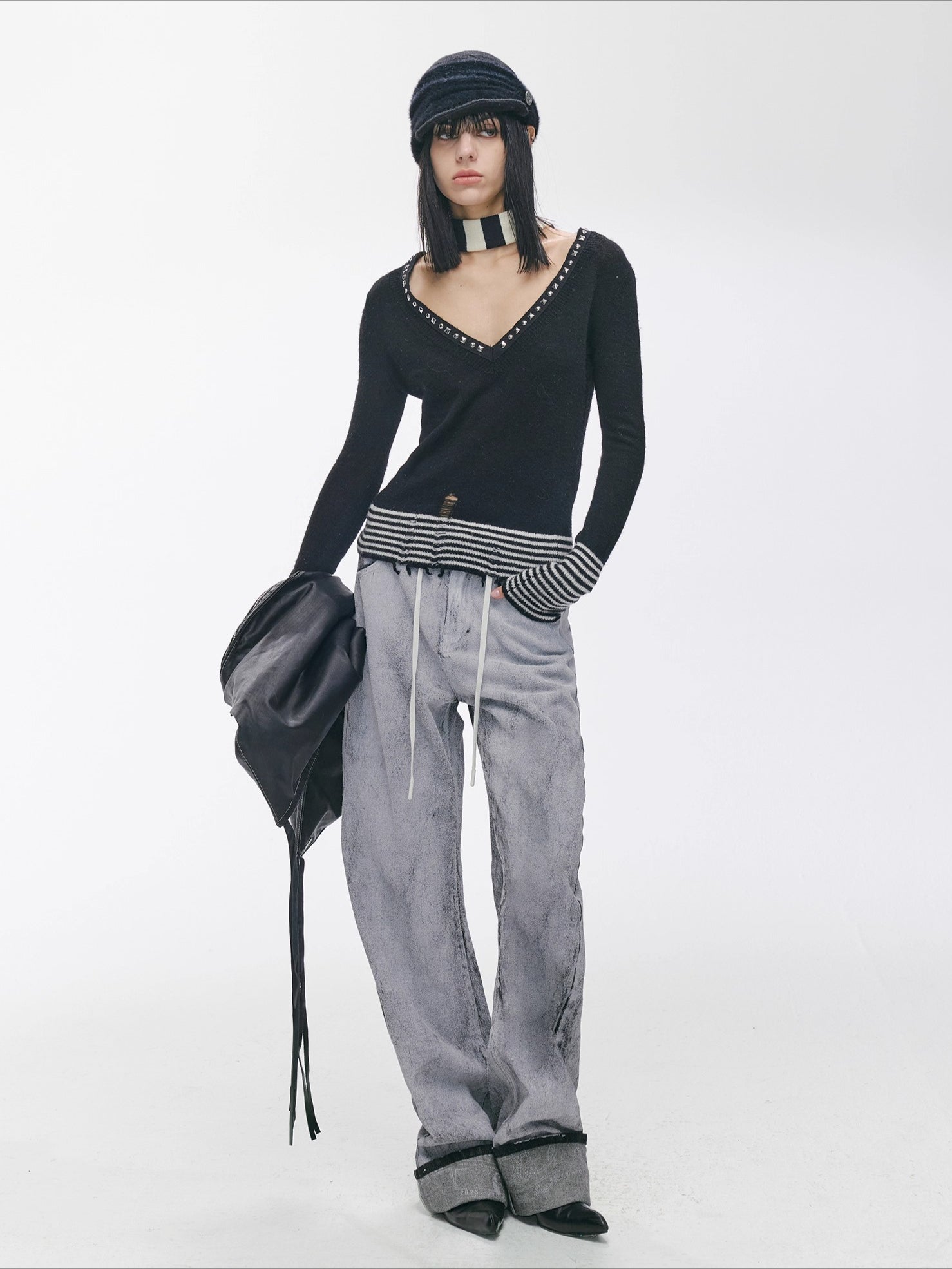 Vintage Washed Straight-Leg Denim Pants