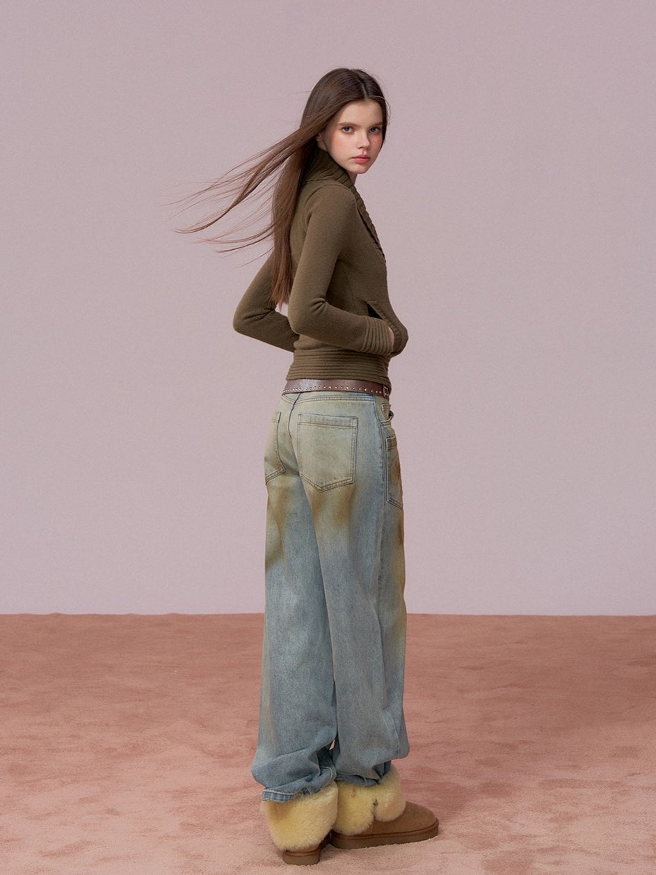 Minimalist Wool-Blend Knit Cardigan