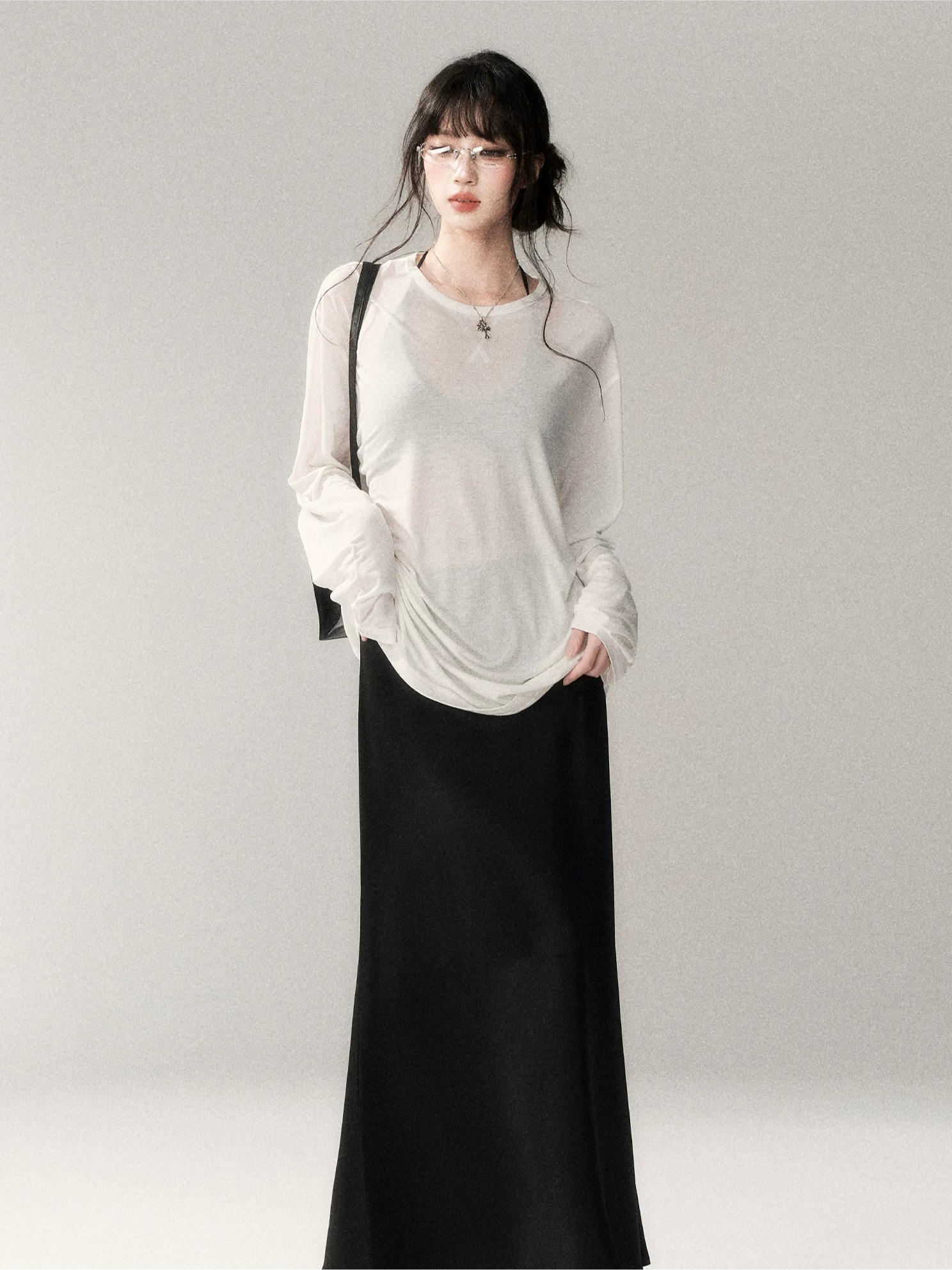 Luxe Lyocell Linen Relaxed Long Sleeve Tee