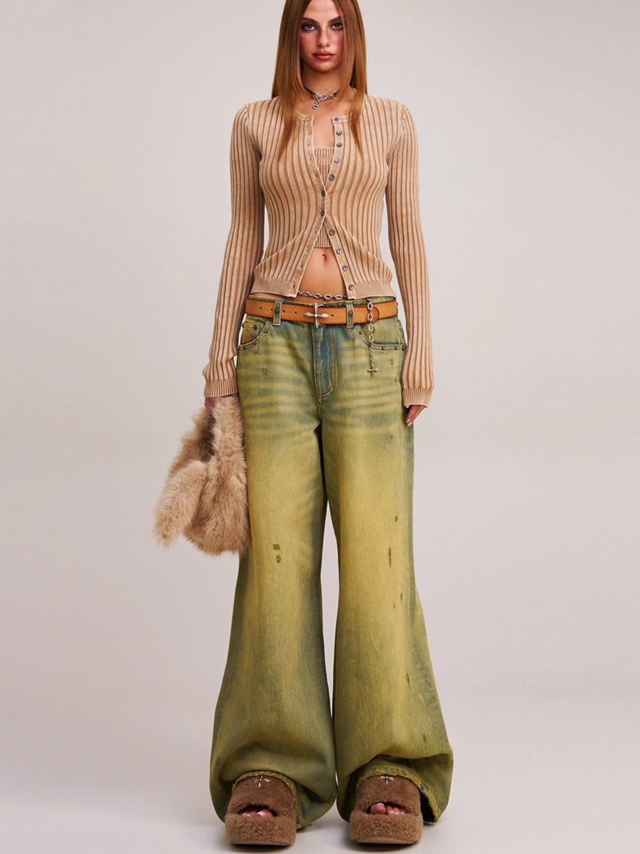 Wild Mustang Classic Wide-Leg Jeans