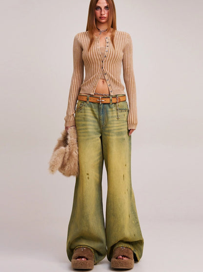 Wild Mustang Classic Wide-Leg Jeans