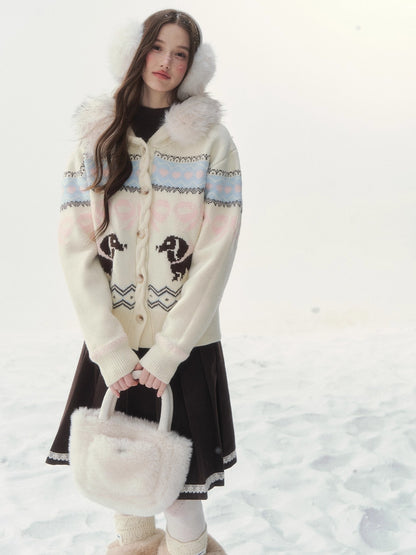 Vintage Dachshund Thermal Knit Sweater