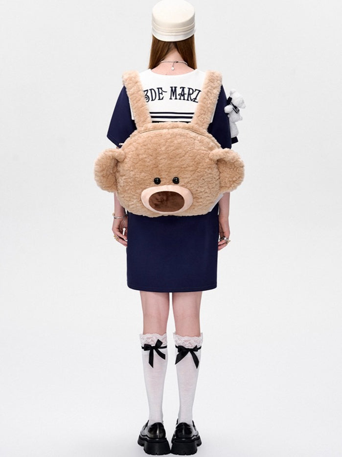 Oversized Plush Character Backpack