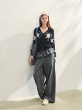 Single-breasted Star Argyle Knit Cardigan - CHINASQUAD