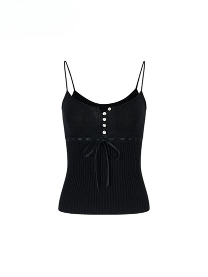 Button Lyocell Knit Tank Top