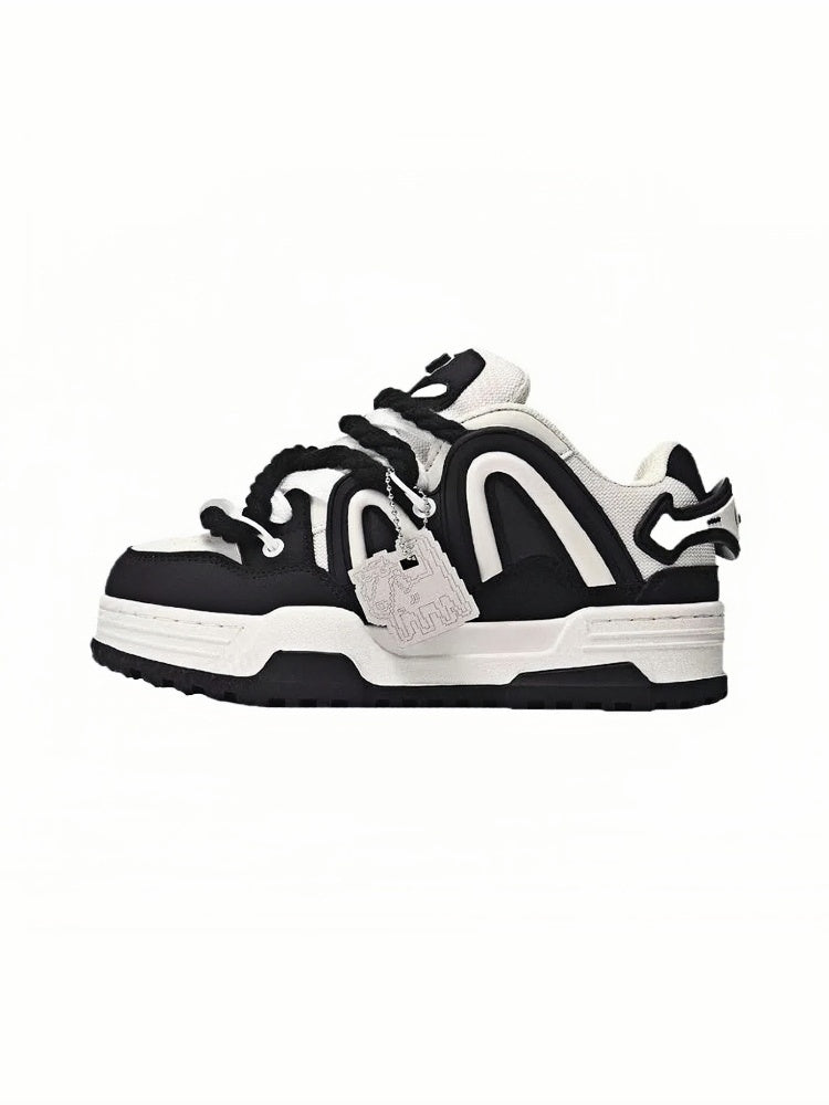 Black Panda Low-Top Casual Sneakers