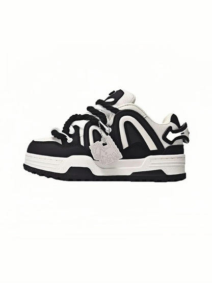 Black Panda Low-Top Casual Sneakers