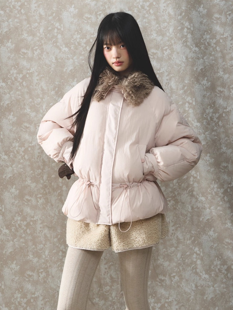 Fur Collar Sweet Puffer Down Jacket
