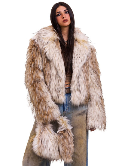 Cross Relic Faux Fur Stone Bag