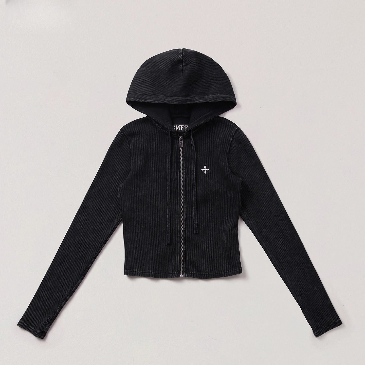 Wild Vintage Zip-up Cropped  Hoodie