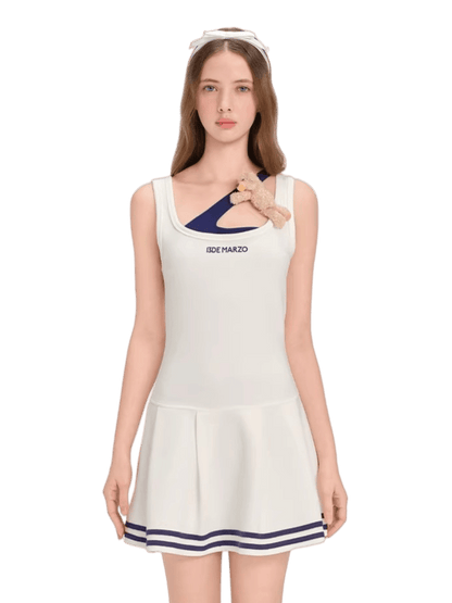 Cutout Pleated Cami Dress