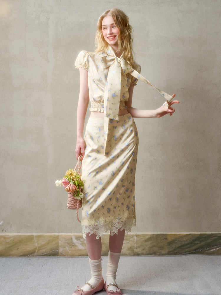 Lazy Shirt Lace Dress Set