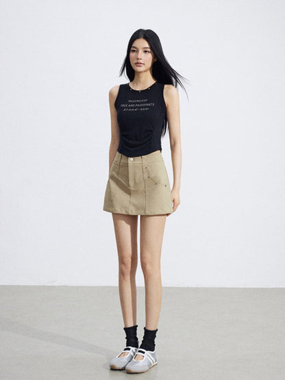 A-Line Utility Mini Skirt