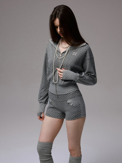 Polka Dot Stripe Jumpsuit Set - CHINASQUAD