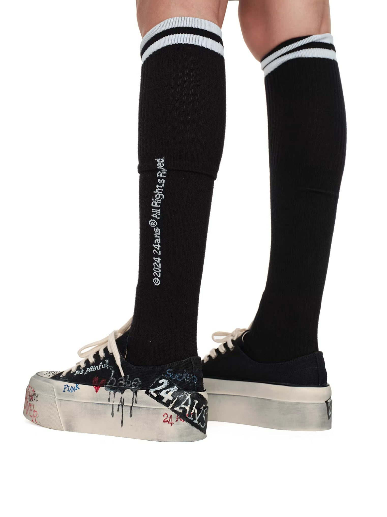 Dirty Fit Graffiti Platform Canvas Sneakers