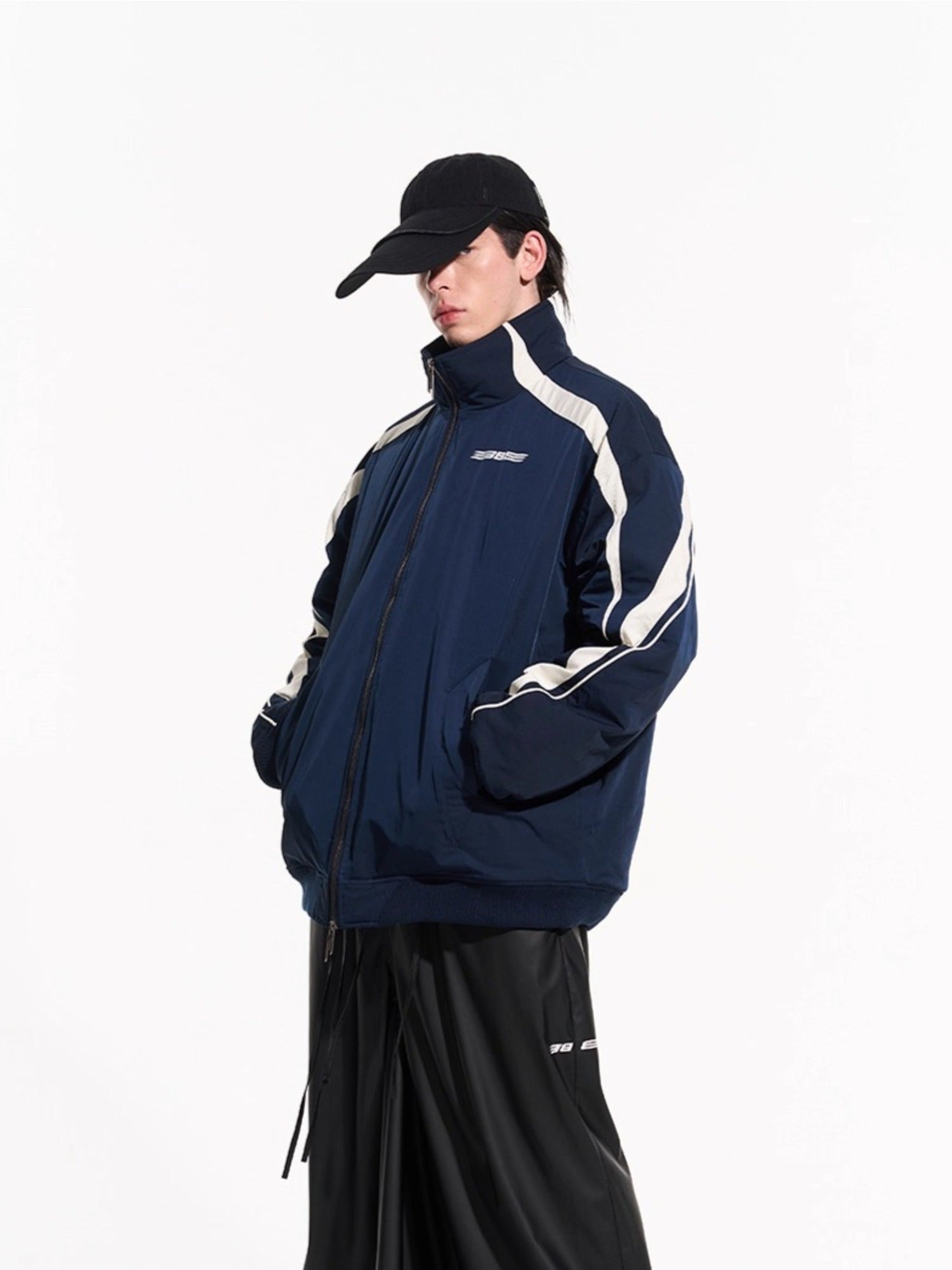 Striped Contrast Padded Cotton Jacket