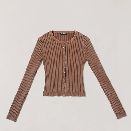 Wild Retro Ribbed Knit Cardigan