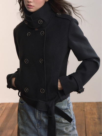 Convertible Wool-Blend Detachable Coat