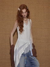Vintage Lace Trim V-Neck Tank Top - CHINASQUAD