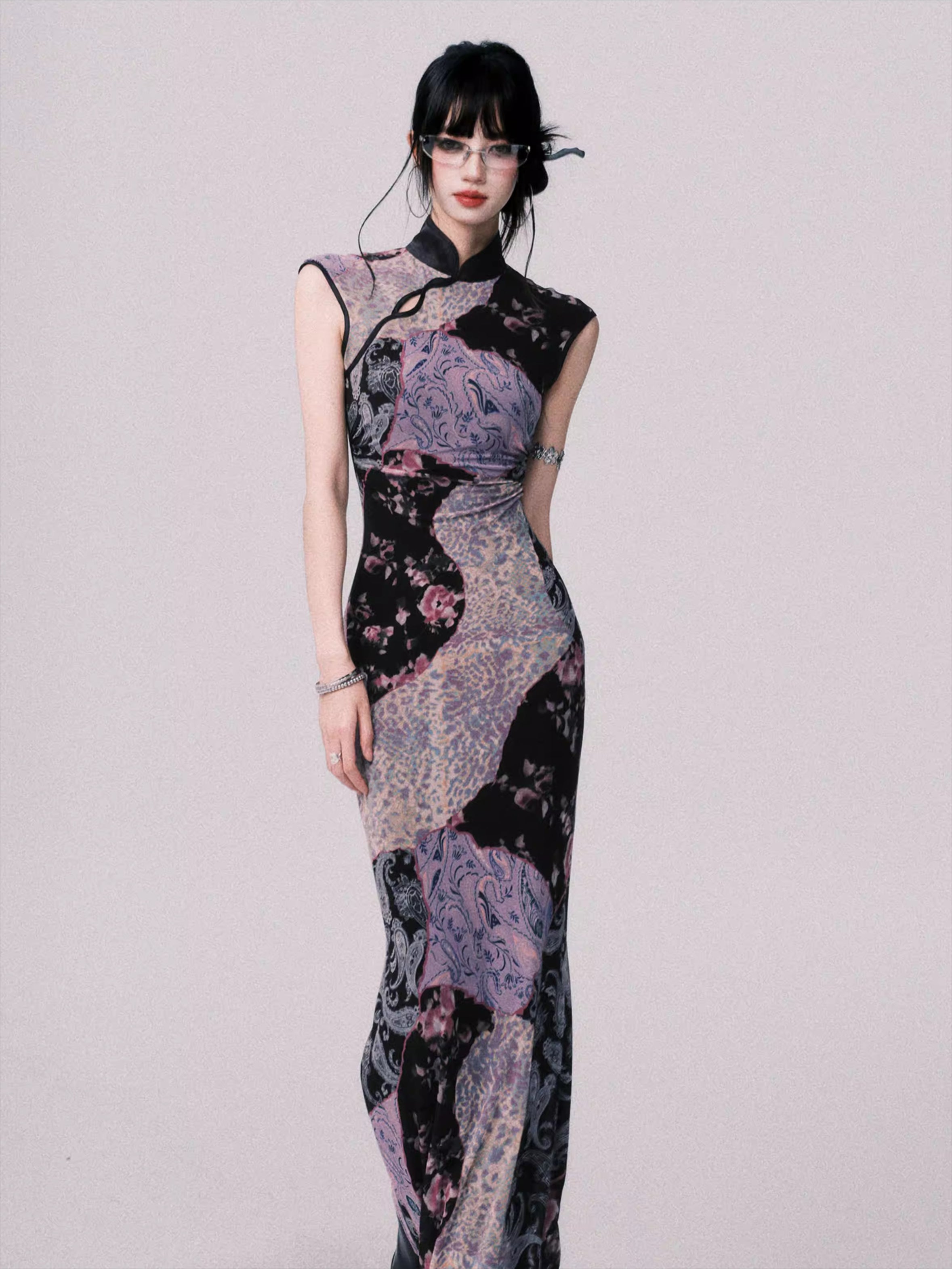 Mesh New Chinese-Style Cheongsam Dress