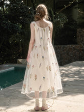 Gauze Flower Embroidered Double - Layer Sundress - CHINASQUAD