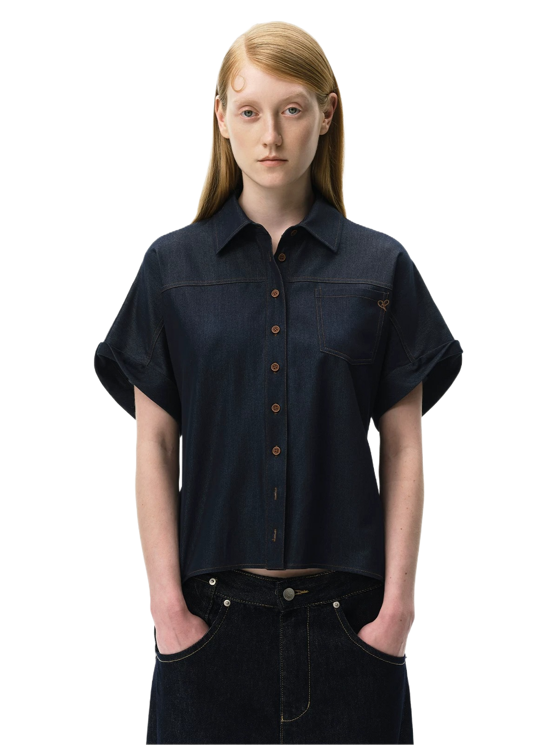 Lyocell Relaxed Batwing Sleeve Shirt