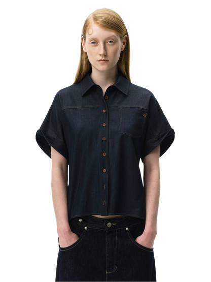Lyocell Relaxed Batwing Sleeve Shirt