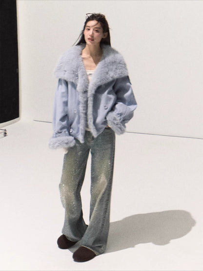 Fur-Collar Winter Parka Jacket