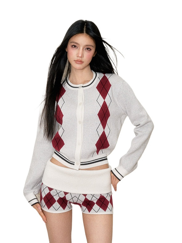 Retro Argyle Knit Crewneck