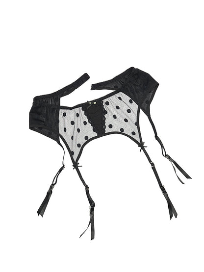 Polka Dot Lace Garter Belt