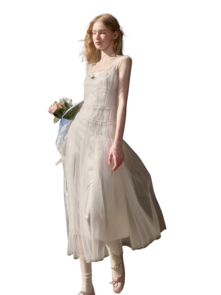 100% Soft Fluffy Tulle Long Dress - CHINASQUAD