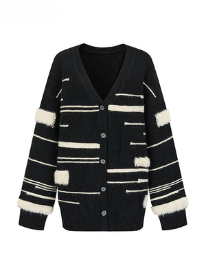 Beige & Black (Cardigan) / S