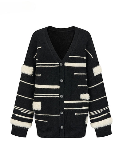Beige & Black (Cardigan) / S