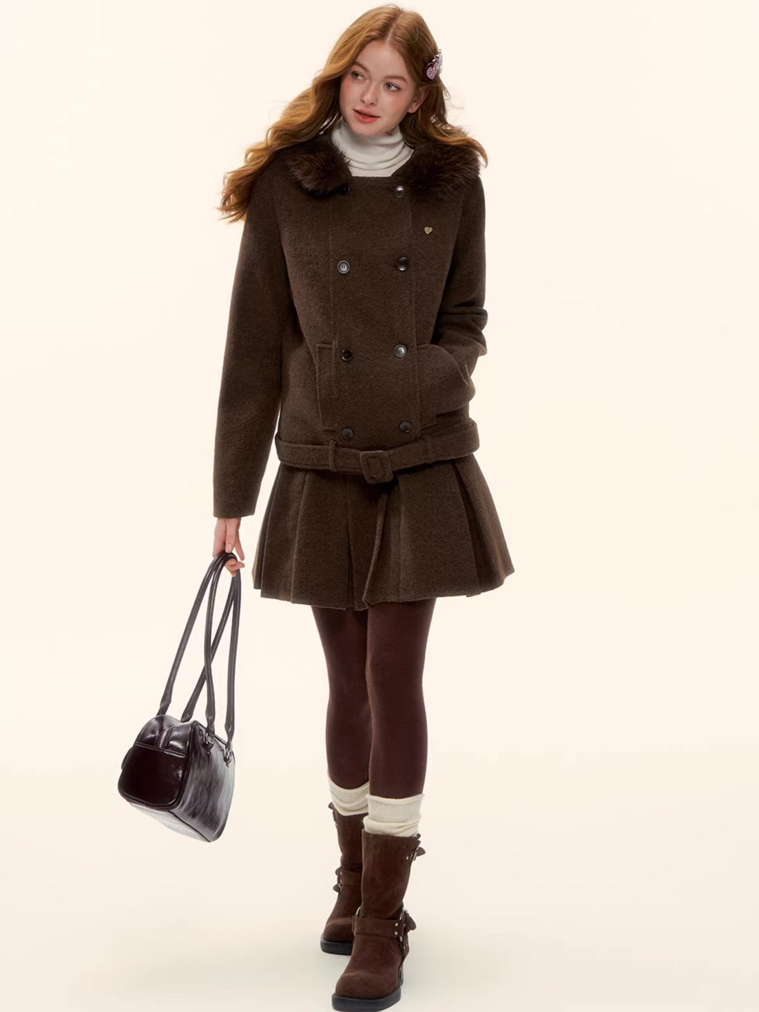 Sculpted Drawstring Cocoon Fleece Hoodie Jacket