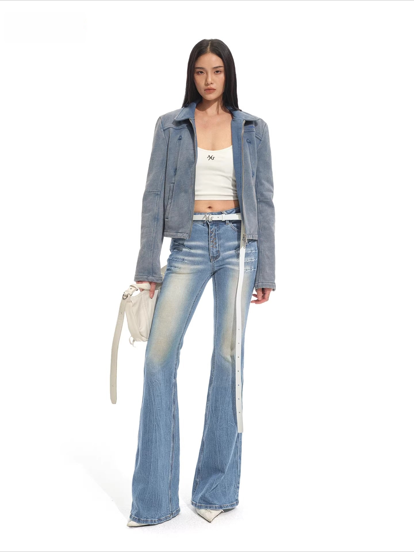 Sculpted Flare Denim Pants